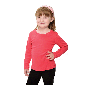 Infant Interlock Long Sleeve Girls Tee