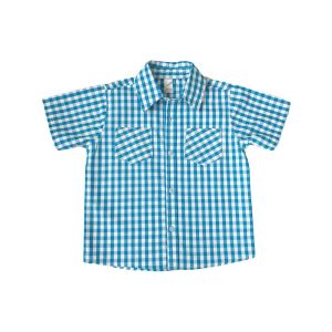 Short Sleeve Toddler Plaid Shirt,