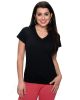 Women Short Sleeve V-Neck Tee | Black Women Tshirts