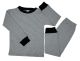 Toddler PJ set white-black stripes