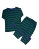 Navy & Green Stripes PJ Set