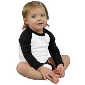 White/Black Raglan oneise Long Sleeve
